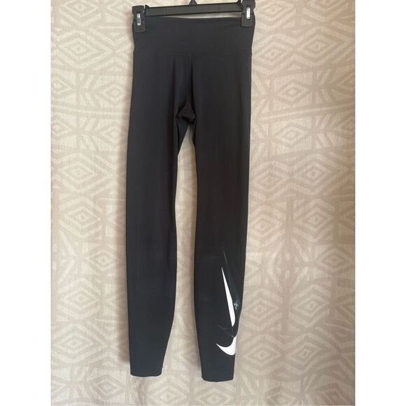 Black Nike double swoosh leggings XS - Picture 1 of 6